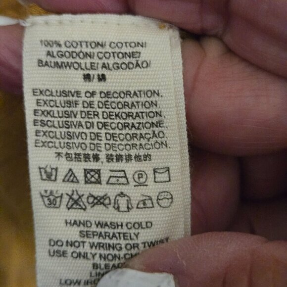 Free People Victorian Mini Dress Mustard Embroidered A Line Bohemian Size L - Picture 12 of 12